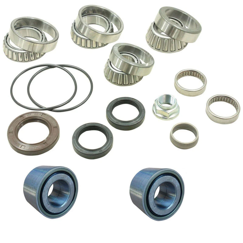 Differential diff rebuild kit with metal bearings, seals, and spacer rings