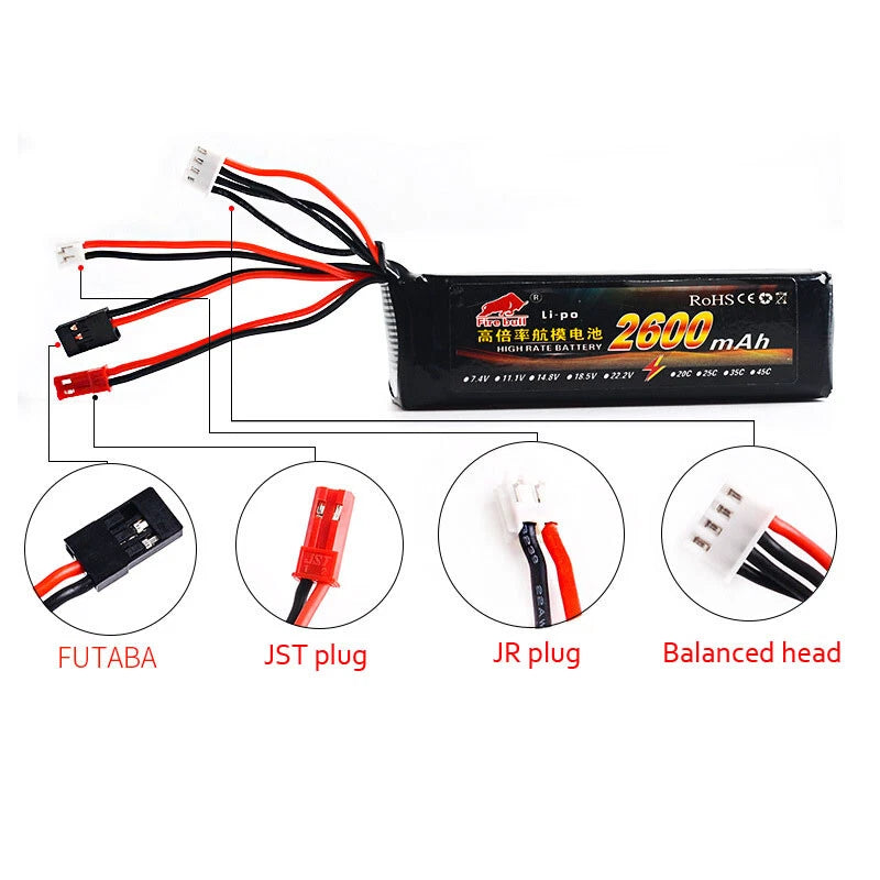 11.1V 2600mAh 8C 3S Li-Poly RC Battery for Walkera WFLY9 RadioLink Transmitter Battery