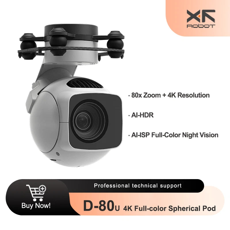 AllXF-D-80U 80-x zoom gimbal camera ?C 4K full-color imaging, AI recognition