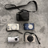 Digital Cameras Lot Of 5 FOR PARTS OR REPAIR Nikon Canon Sony Fujifilm