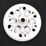 RC helicopter main drive gear set, white plastic gear with metal center bearing
