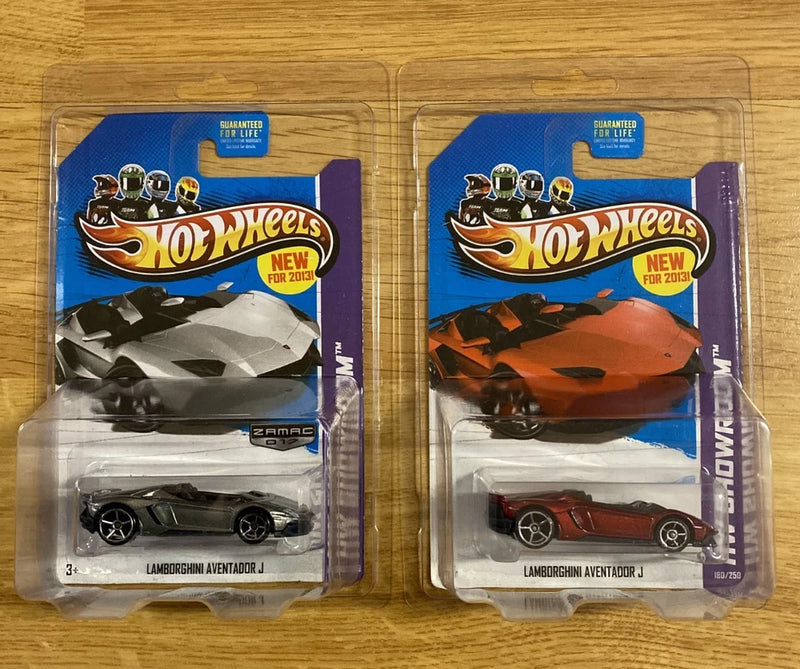 Hot Wheels Showroom New Models Lamborghini Adventador J Red/Zamac Variation Lot