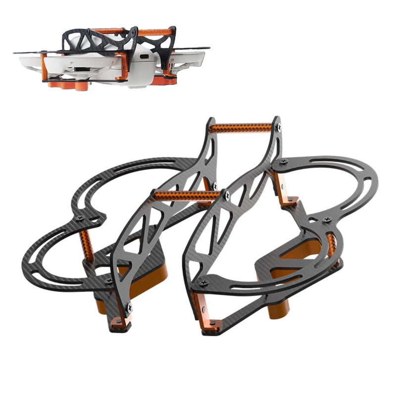 Drone protection guard bumper shell with gray frame and orange anti-collision arms