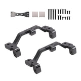 Metal pull rod base for RC car, two black adjustable rod mounts with hardware screws