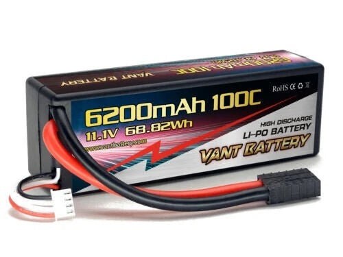 VANT 6200MAH 3S 11.1 100C LIPO BATTERY HARDCASE FITS TRAXXAS PLUG POWERHOBBY