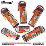 RC LiPo battery pack 14.8V with XT60 connector and red/black balance leads