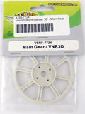 Venom Night Ranger 3D RC helicopter main gear, white plastic with circular spoke wheel