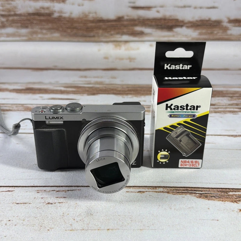 Panasonic Lumix DMC-ZS50 Digital Camera Silver Lens Error w/ Battery & Charger