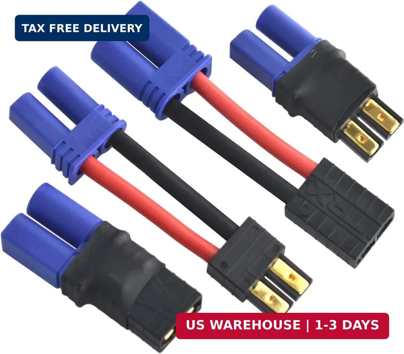 RC Battery Connector Adapter Compatible with TRX/Traxxas Lipo Battery Plug to EC Battery