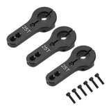 3-pack black 25T steering servo arm horn set with mounting screws