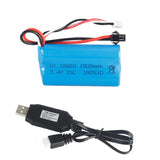 7.4V 1500mAh 15C Li-ion Battery SM Plug + USB Charger For RC Car Boat Truck Toys