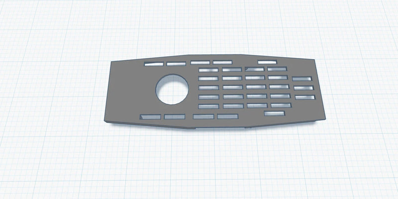 DJI Spark 3D printed top cover, gray with circular cutout and vented slot design