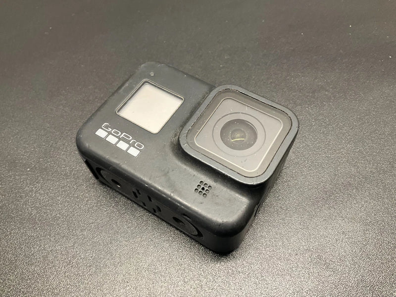 GoPro HERO8 Black digital action camera for parts, front view with lens and ports