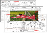 Printed ultra sport model airplane plans sheet with wing and fuselage diagram pages
