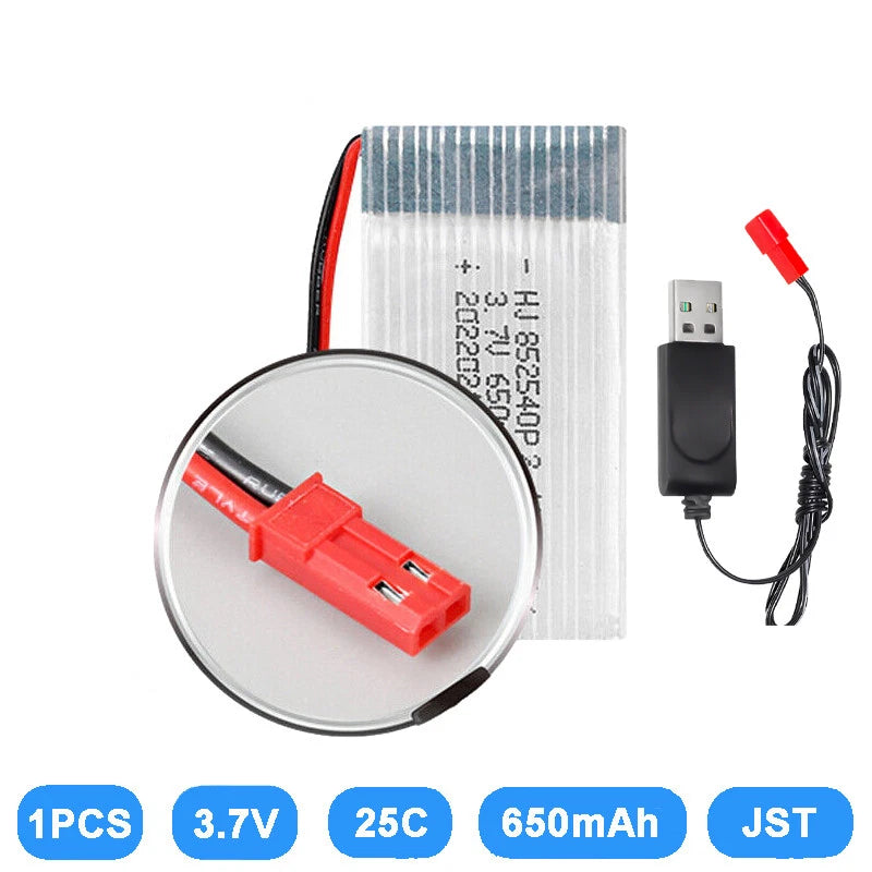 3.7V 650mAh Lipo Battery for Mini Orion Drone JST Connector + USB Charger