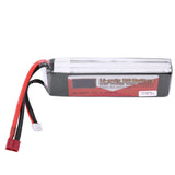 Rechargeable LiPo battery with T plug, red/black leads and product label