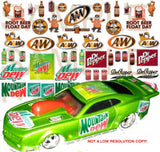 SODA 1:64 1:43, 1:32, 1:24 WATER-SLIDE DECALS FOR HOT WHEELS, SLOT  MODEL CAR