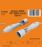 SPHP72029P 1:72 Special Hobby British WW2 GP 250lb Bomb Set