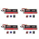 Venom 50C 3S 11.1V 5000mAh LiPo Hardcase Flat Pack Battery w/ UNI Plug x4 Packs