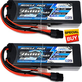 NHX Muscle Pack 2S 7.4V 7600mAh 35C Hard Case Lipo Battery (2) w/ XT60 Connector Battery