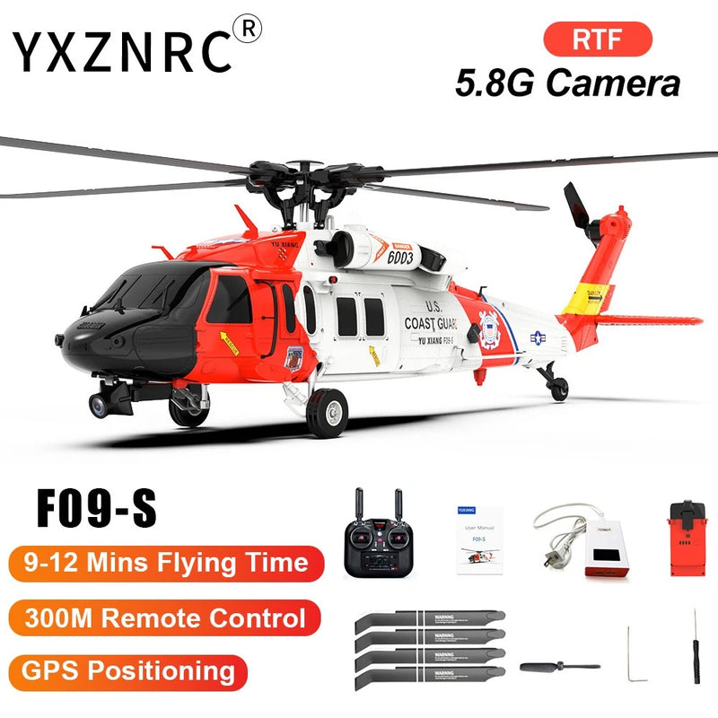 YUXIANG F09-S 2.4G 6CH Gyro GPS Coast Guard Optical Flow FPV RC RTF Helicopter