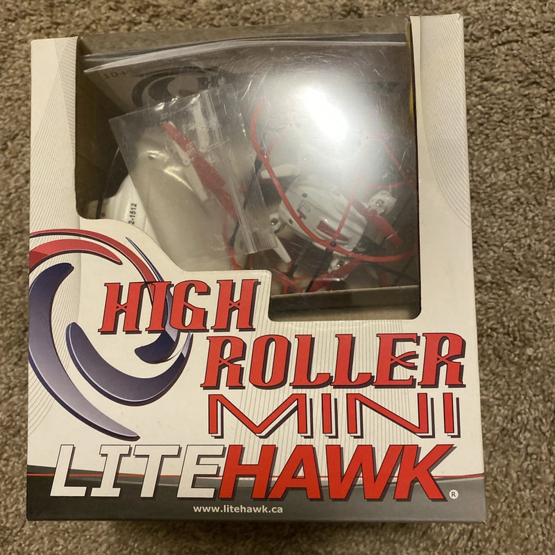 RC quadcopter drone retail box with High Roller Mini Lite Hawk branding