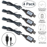 4PCS 1A RC USB Charger Cable For 2S 7.4V LiPo Battery RC Quadcopter FPV Drone