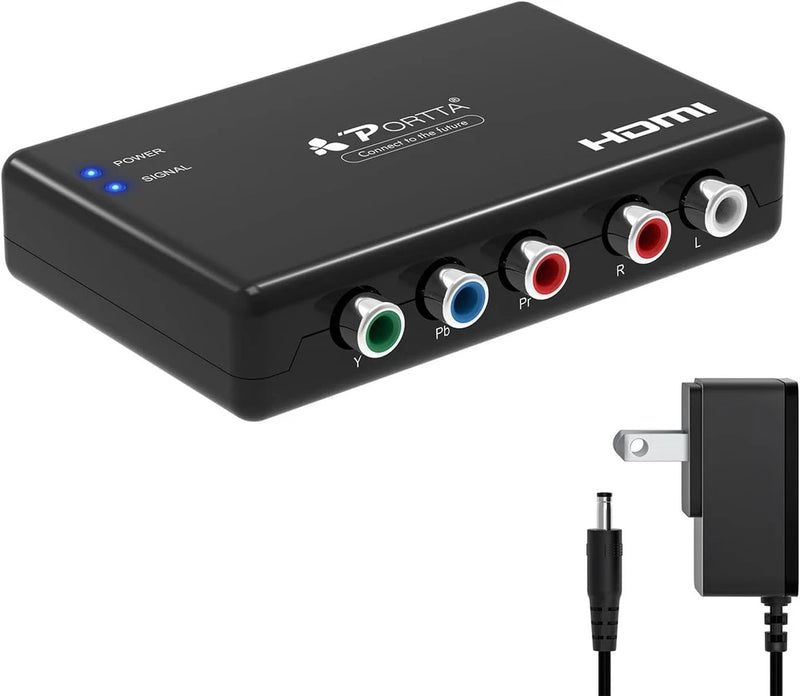 Portta Component To Hdmi Converter Ypbpr Rgb Audio 1080P For Hdtv Ps2 Xbox