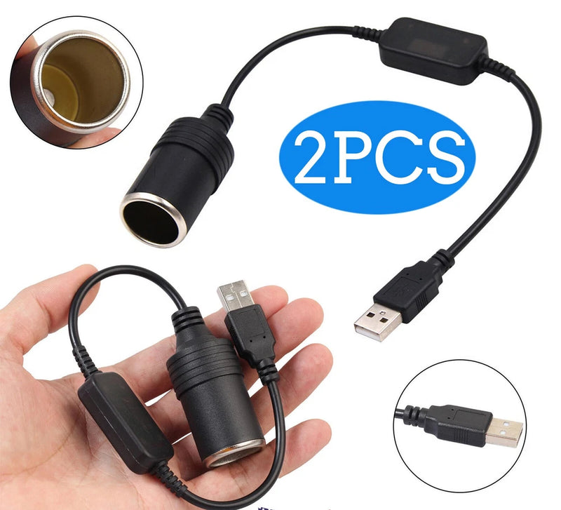 USB To 12V Car Cigarette Lighter Female Socket Converter Adapter #TXBIN