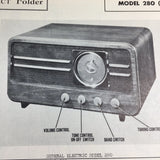 1947 GE Radio Model 280 Battery Operated Service Wire Schematic Repair Manual Battery