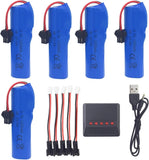 5PCS 3.7V 1200mah Lipo Battery with for DE45 DE58 RC Car 1:14 Off-Road Vehicle