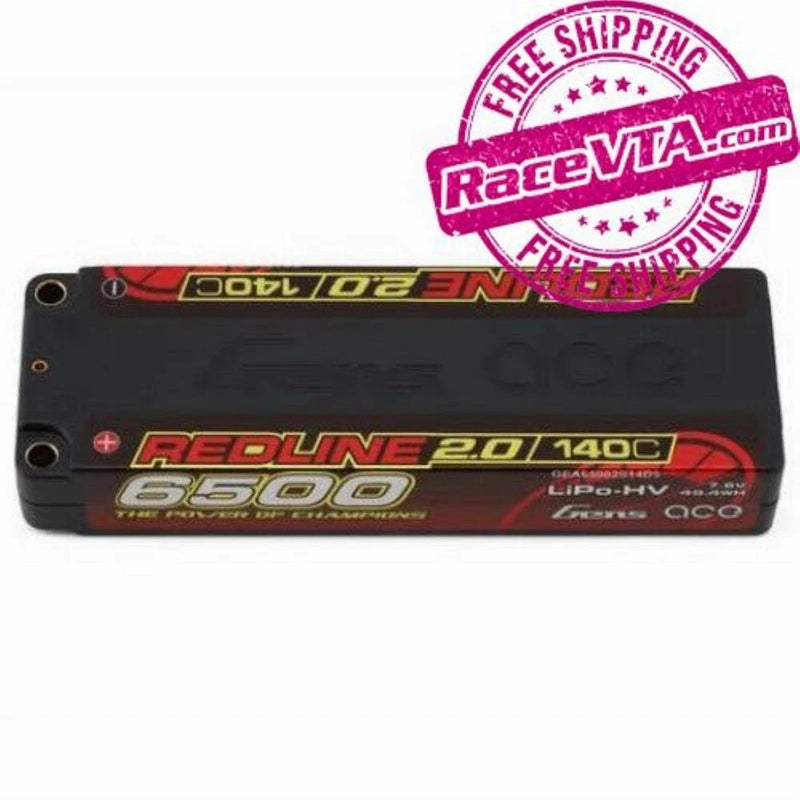 GENS ACE Redline 2.0 2S LCG LiHV Battery 140C (7.6V/65000mAh) w/5mm Bullets Battery