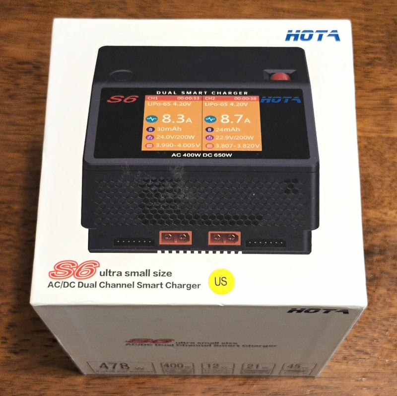 HOTA S6 Dual Channel LiPo Smart Charger 40OW AC 650W DC RC FPV Battery