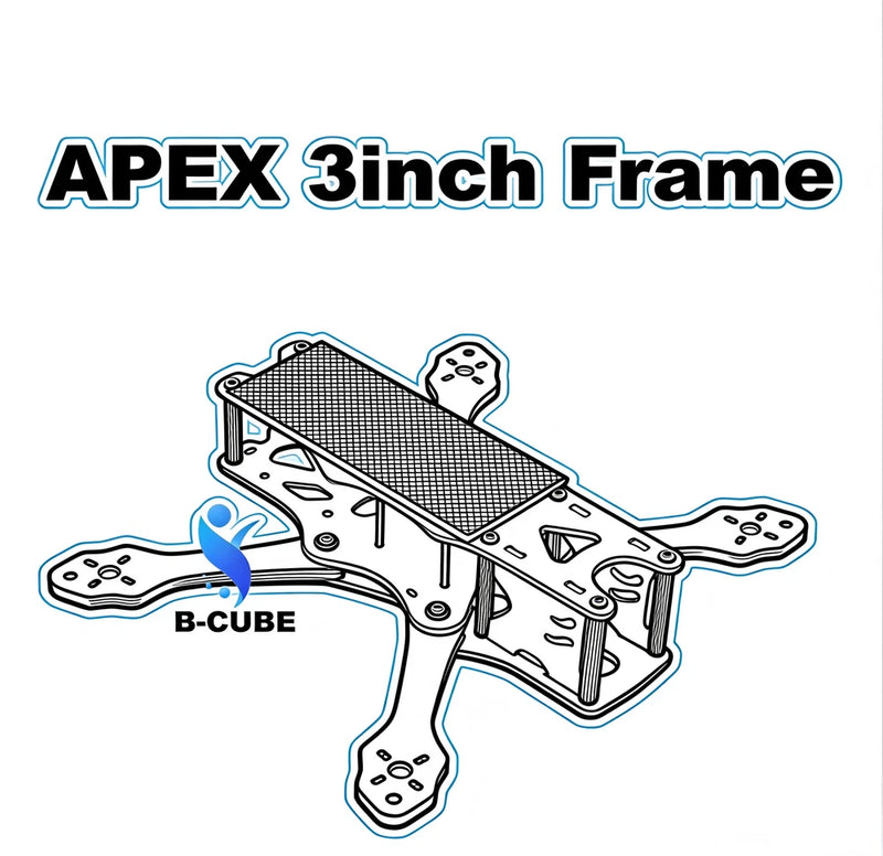 APEX Mini 3 Inch 150mm Carbon Fiber Frame Kit with 4MM Thickness Arms For FPV Fr