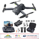 Foldable RC quadcopter drone with 4 rotors, remote, batteries and carry case kit