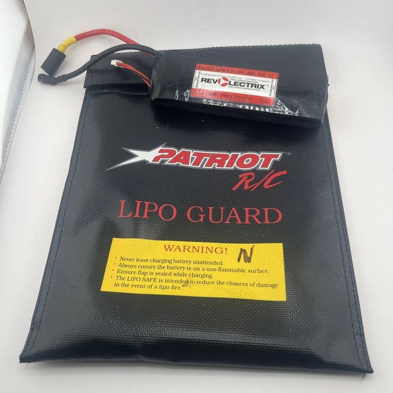 Patriot R/C LiPo Guard Safety Bag + Revolectrix 5000 70C 2S 7.4V Battery Bundle Battery