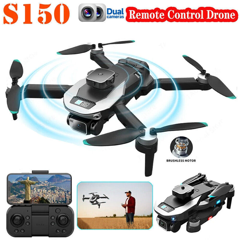 Folding quadcopter drone with brushless motor and HD camera, remote control included