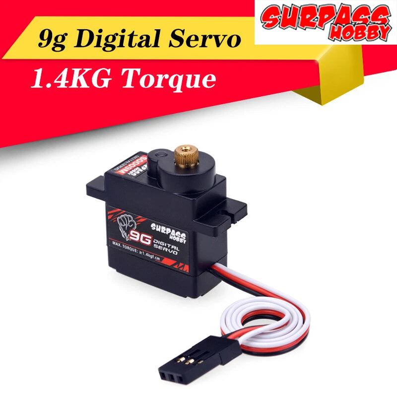 Surpass Hobby S0009M 9g Metal Gear  Servo for RC Fixed-Wing Airplane Robot Plane
