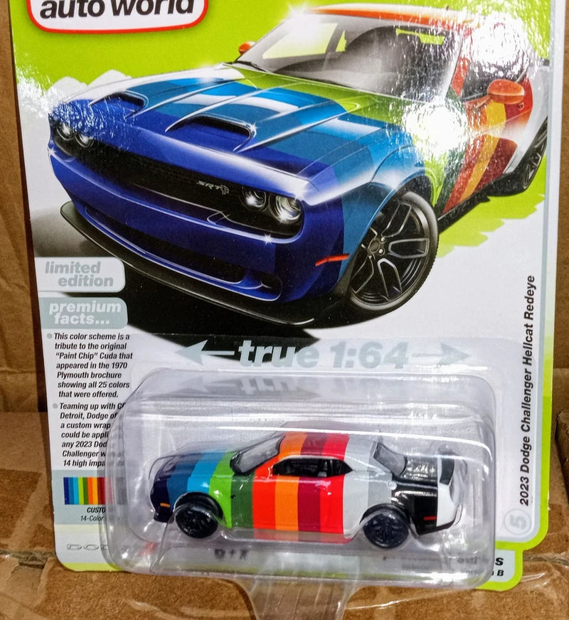 Auto World 2023 Dodge Challenger Hellcat Redeye 1/64 Die-cast Diorama Model Car