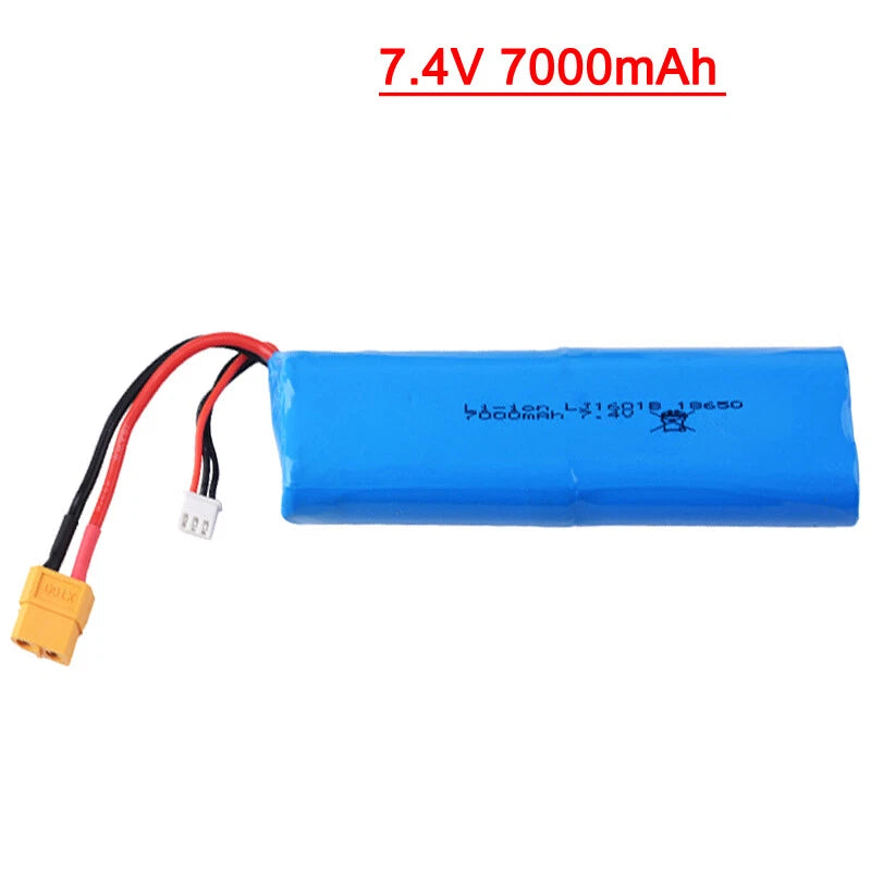 XT60 plug 7.4V 7000mAh Lipo Battery for Henglong 3818 3839 3869 3889 1/16 RC car