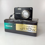 Fujifilm FinePix J110W 10MP Digital Camera Black 5x Zoom In Original Box