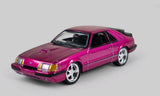 1985 FORD MUSTANG SVO Diorama Collectible DieCast Model Car 1:64 Pink LOOSE