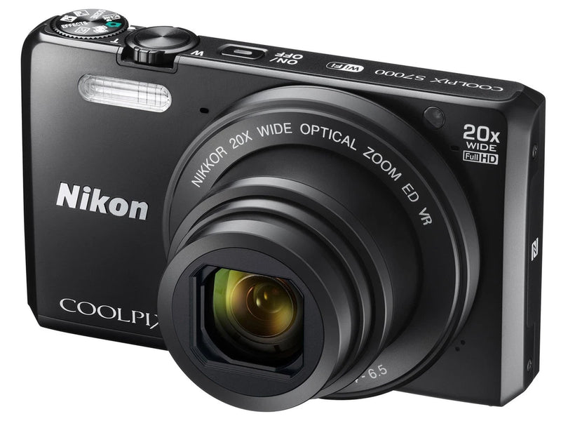 Nikon COOLPIX S7000 Digital Camera 16 MP 20x Optical Zoom with Accessories Black