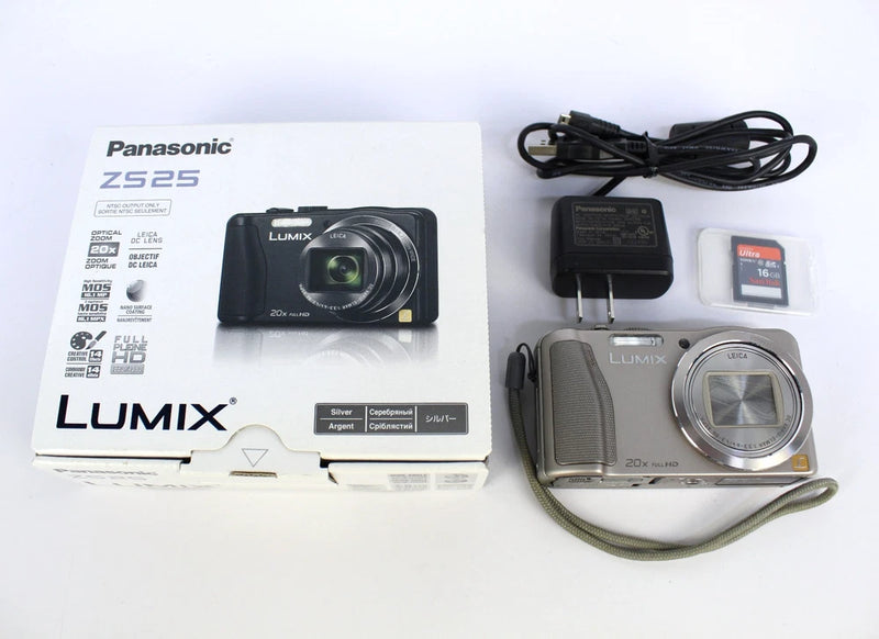 Panasonic Lumix DMC-ZS25 16.1MP Silver Digital Camera