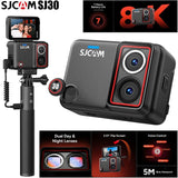 Dual-lens action camera with 2.5-inch flip screen and voice control, rugged body