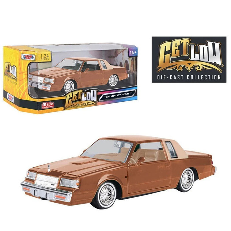 1/24 MotorMax GET LOW 1987 Buick Regal Diecast Model Car Brown 79023 MBR