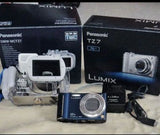 Panasonic LUMIX TZ7A Underwater Camera Set Marine Case Blue Full Kit