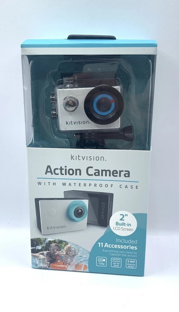 Kitvision Action Camera with Waterproof Case BNIB 2?? LCD Screen With Accessories