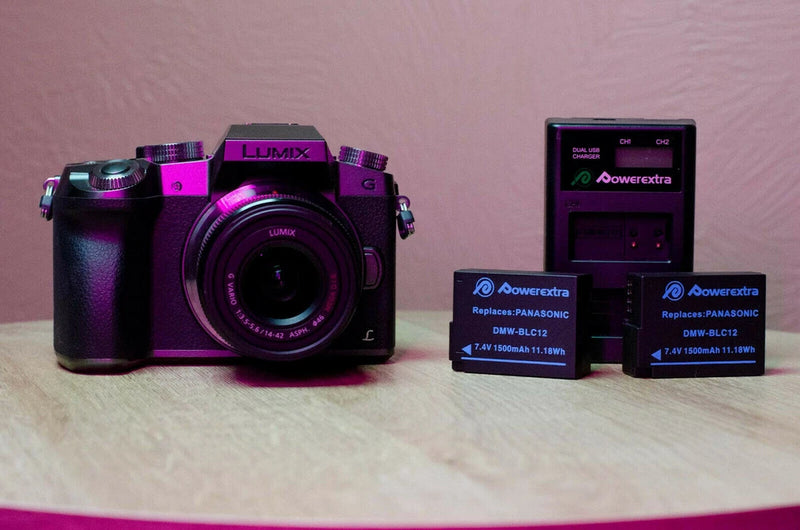 Panasonic LUMIX G7 DSLR Camera - Black (Kit with 14-42mm Lens) and 3 Batteries