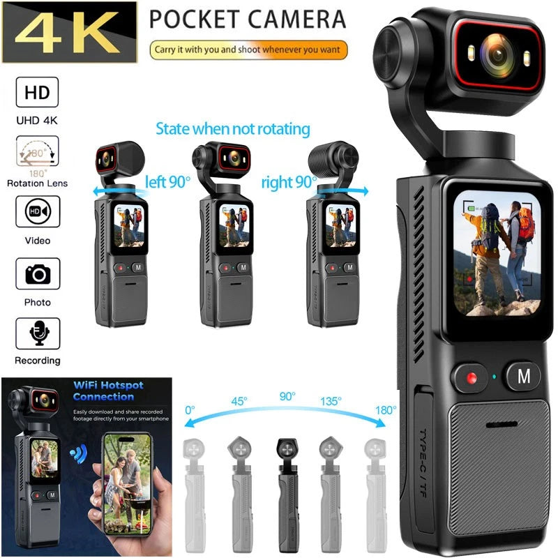 4K WIFI Action Camera Cycling Sport VLOG Portable Photo Outdoors Anti Shake L19